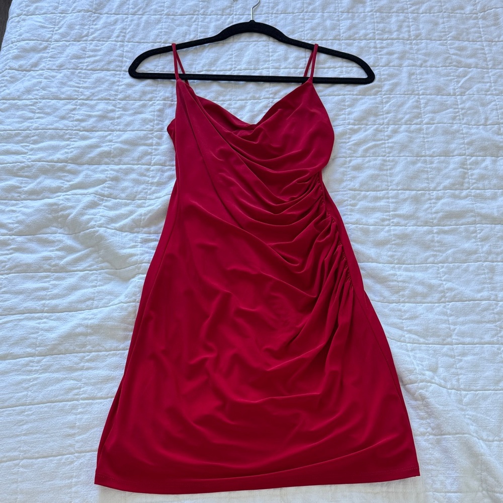 Laundry By Shelli Segal Red Draped Mini Dress